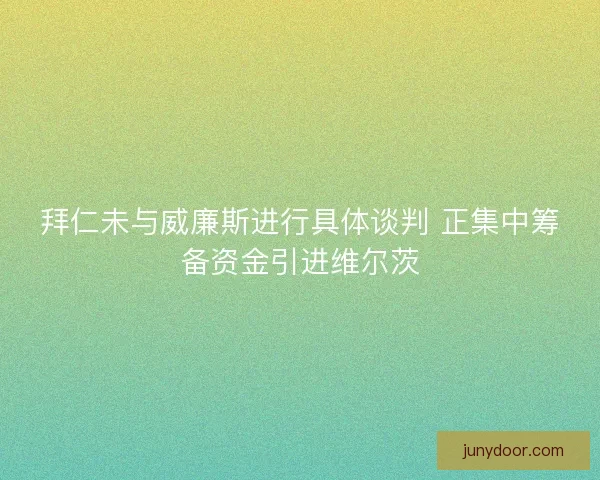 拜仁未与威廉斯进行具体谈判 正集中筹备资金引进维尔茨
